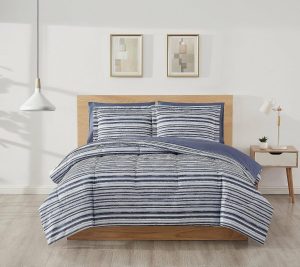 Bedspreads & Sets |   Stripe Blue/Grey 7 Piece King Bed Ina Bag Bedspreads & Sets Bedspreads & Sets