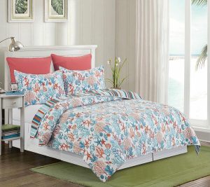 Bedspreads & Sets |   Tangerine Coast 3-Piece Cotton Full/Queen Quiltset By Valerie Bedspreads & Sets Bedspreads & Sets