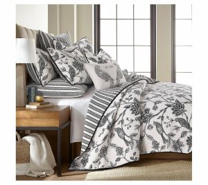 Bedspreads & Sets |   Tanzie Black 2-Piece Floral Twin/Twin Xl Quilt Set Bedspreads & Sets Bedspreads & Sets