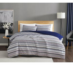 Bedspreads & Sets |   Teagan Stripe Full/Queen 3 Piece Com Forter Set Bedspreads & Sets Bedspreads & Sets