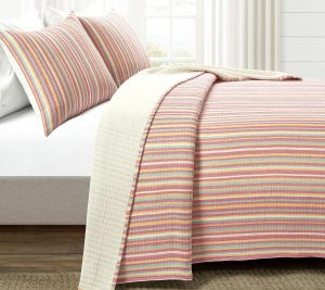 Bedspreads & Sets |   Tracy Stripe Pick Stitch Kantha Yarn Dyed Cotton Woven Fl/Qn Bedspreads & Sets Bedspreads & Sets