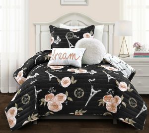 Bedspreads & Sets |   Vintage Paris Rose Butterfly T/Txl Quilt Set Bylush Decor Bedspreads & Sets Bedspreads & Sets