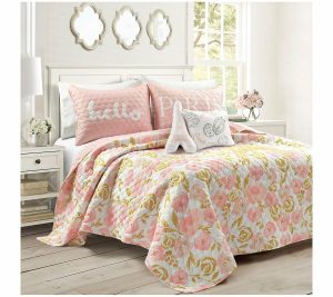 Bedspreads & Sets |   Watercolor Rose Paris Glitter Quilt Twin/Xl Bylush Decor Bedspreads & Sets Bedspreads & Sets