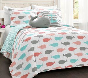 Bedspreads & Sets |   Whale Quilt 4Pc Set Twin Bedspreads & Sets Bedspreads & Sets