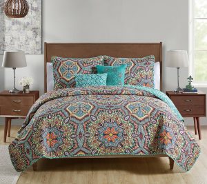 Bedspreads & Sets |   Yara Reversible Medallion Quilt Set, Twin/ Twin Xl Bedspreads & Sets Aqua