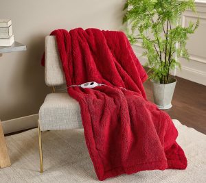 Clearance |   50" X 70" Heated Sherpa Throw Clearance Chocolate