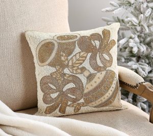 Clearance |   "As Is"  Beaded 14 X 14 Pillow Clearance Clearance