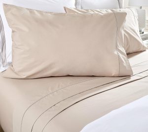 Clearance |   "As Is"  Signature Cotton Percale Sheet Set – Qn Clearance Champagne