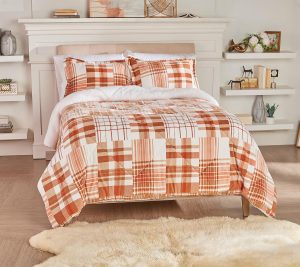 Clearance |   Berkshire Sebastian Plaid Cozy Reversible Comforter Set Queen Bedspreads & Sets Bedspreads & Sets