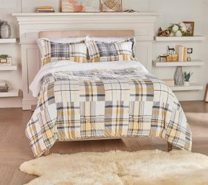 Clearance |   Berkshire Sebastian Plaid Cozy Reversible Comforter Set Twin Bedspreads & Sets Bedspreads & Sets