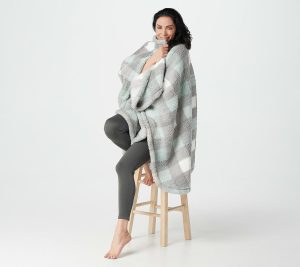 Clearance |   Buffalo Plaid Double Sided Sherpa Cape Clearance Clearance