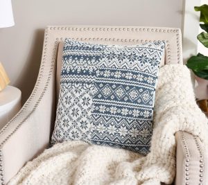 Clearance |   Embroidered Fairisle 18"X18" Pillow Clearance Clearance