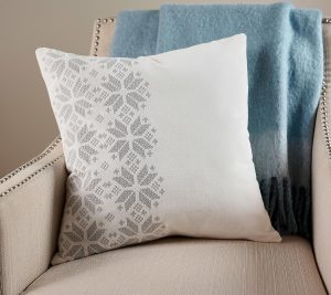 Clearance |   Embroidered Velvet Fairisle 20"X20" Pillow Clearance Clearance