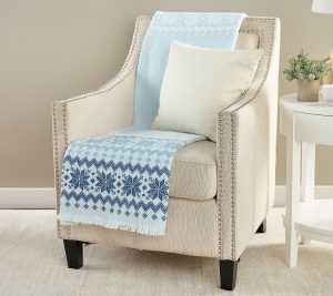 Clearance |   Fairisle Jacquard Throw Clearance Blue