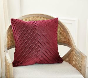 Clearance |   Luxe By Rachel Zoe Pleated Velvet 20" Dec Pillow Clearance Bordeaux