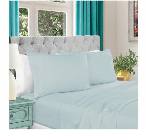 Sheets |   1000-Tc Egyptian Cotton 4-Pc Olympic Queen Sheet Set Sheets Baby Blue