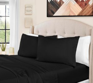 Sheets |   1500-Tc Egyptian Cotton 4-Piece Sheetet King Sheets Black