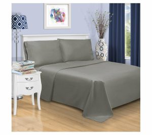 Sheets |   1500Tc Solid Cotton Marrow Stitch Sheet Set, Queen Sheets Grey