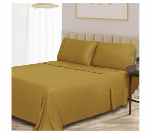 Sheets |   300-Tc Rayon Made From Bamboo Splitkgheet Set Sheets Gold