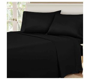 Sheets |   530-Thread Count Solid Egyptian Cottonsheets, King Sheets Black