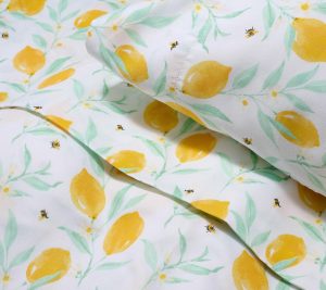 Sheets |   "As Is"  1000Tc Printed Cotton Blend Sheet Set Clearance Aqua Dot