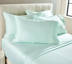 Sheets |   "As Is"  Rayon From Bamboo Sheets W/ Extra Cases Clearance Aqua Mist