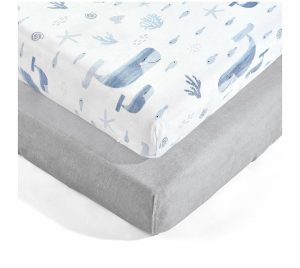 Sheets |   Baby Seaside Coastal Set Of 2 Fittedcrib Sheets Sheets Blue