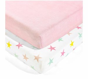 Sheets |   Baby Unicorn Heart Star Set Of 2 Fitted Sheets Sheets Multi