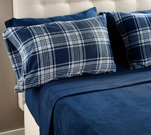 Sheets |   Berkshire Polar Sheets With Plaid Pillowcases – Full Sheets Grey