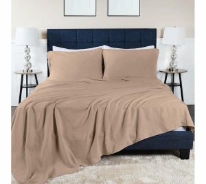 Sheets |   Cotton Linen Blend Deep Pocket 4Pc She Et Set, King Sheets Sheets