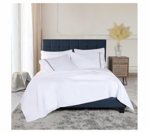 Sheets |   Egyptian Cotton 1000Tc Embroidered Bedsheets- King Sheets Charcoal