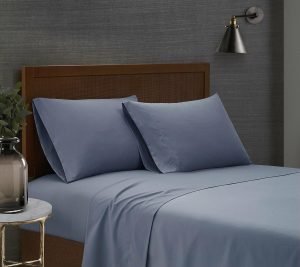 Sheets |   Garment Wash Solid Full 4-Piece Sheet Set Sheets Blue