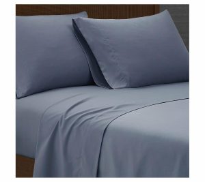 Sheets |   Garment Wash Solid Queen 4-Piece Sheet Set Sheets Blue