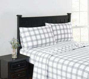 Sheets |   Grey Plaid Flannel 4 Piece Full Sheet Set Sheets Sheets