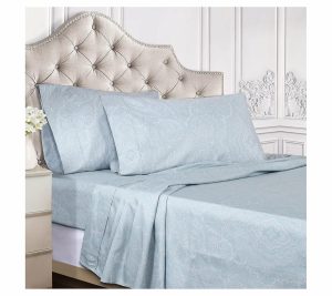 Sheets |   Paisley Cotton Polyester Blend Sheet,King Sheets Blue