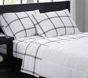 Sheets |   Printed Windowpane Twin Xl Sheet Set Sheets Sheets