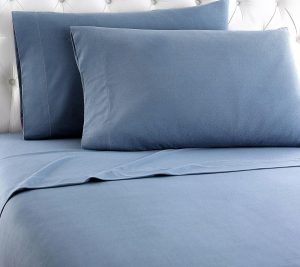 Sheets |   Queen Micro Flannel Solid Color Deep-Poc Ket Sheet Set Sheets Blue