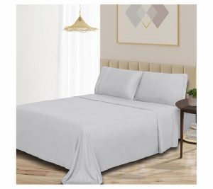 Sheets |   Rayon From Bamboo Solid Sheet Set, Split King Sheets Charcoal