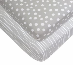 Sheets |   Set Of 2 Jersey Cotton Grey Crib Sheets Sheets Grey