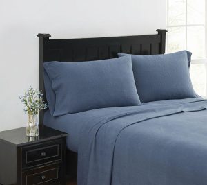 Sheets |   Solid Flannel 4 Piece King Sheet Set Sheets Blue