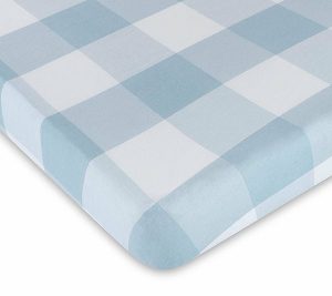 Sheets |   Ultra Soft Jersey Cotton Gingham Crib Sheet Sheets Dusty Blue