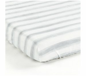 Sheets |   Watercolor Stripe Fitted Crib Sheet By Sheets Gray