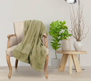 Throws & Blankets |   All-Season Chevron Cotton Blanket, California King Throws & Blankets Charcoal