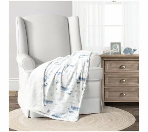 Throws & Blankets |   Baby Seaside Coastal Soft Sherpa-Lined Baby Blanke Throws & Blankets Blue