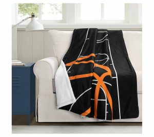 Throws & Blankets |   Basketball Game Sherpa Throw Blanket Throws & Blankets Black