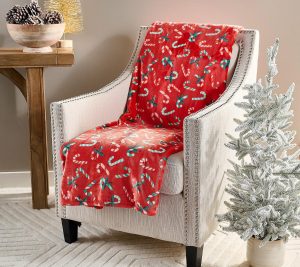 Throws & Blankets |   Berkshire Velvetsoft Whimsical Christmas 60X80 Throw Throws & Blankets Candy Cane