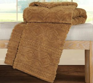 Throws & Blankets |   Boho Knit Jacquard Fleece Fluffy Blanket – Throw Throws & Blankets Black