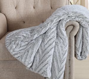 Throws & Blankets |   Chevron Luxury Faux Fur Throwith Gift Box Throws & Blankets Throws & Blankets