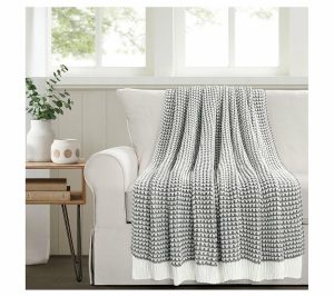 Throws & Blankets |   Chic And Soft Knitted Throw Single 50X60 By Throws & Blankets Gray