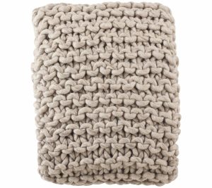 Throws & Blankets |   Chunky Knit Wool Throw Throws & Blankets Fog